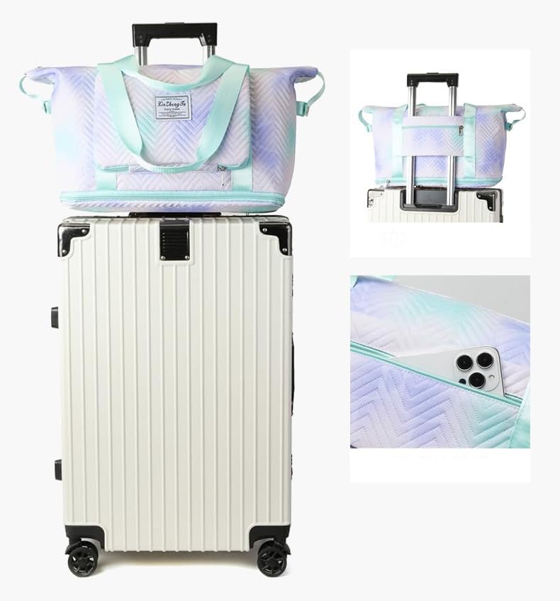 Travel Duffel Bag Carry on Overnight Bag with Separate Wet and Dry Compartments