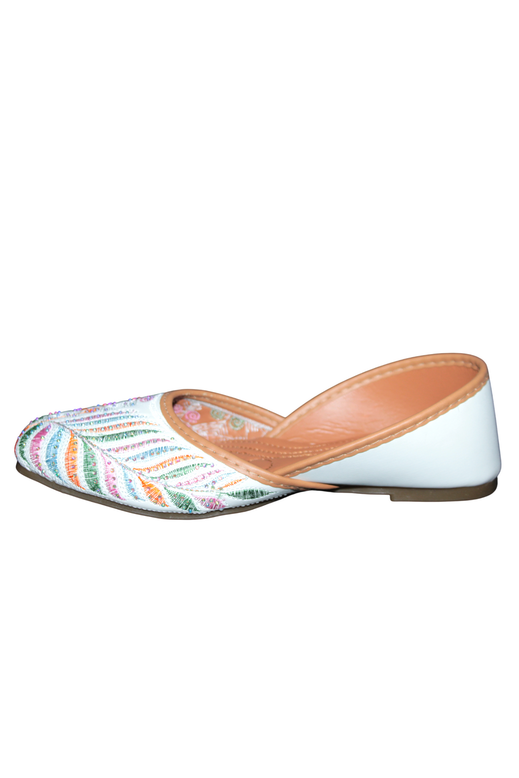 WHITE PUNJABI JUTTI FOR FOMEN