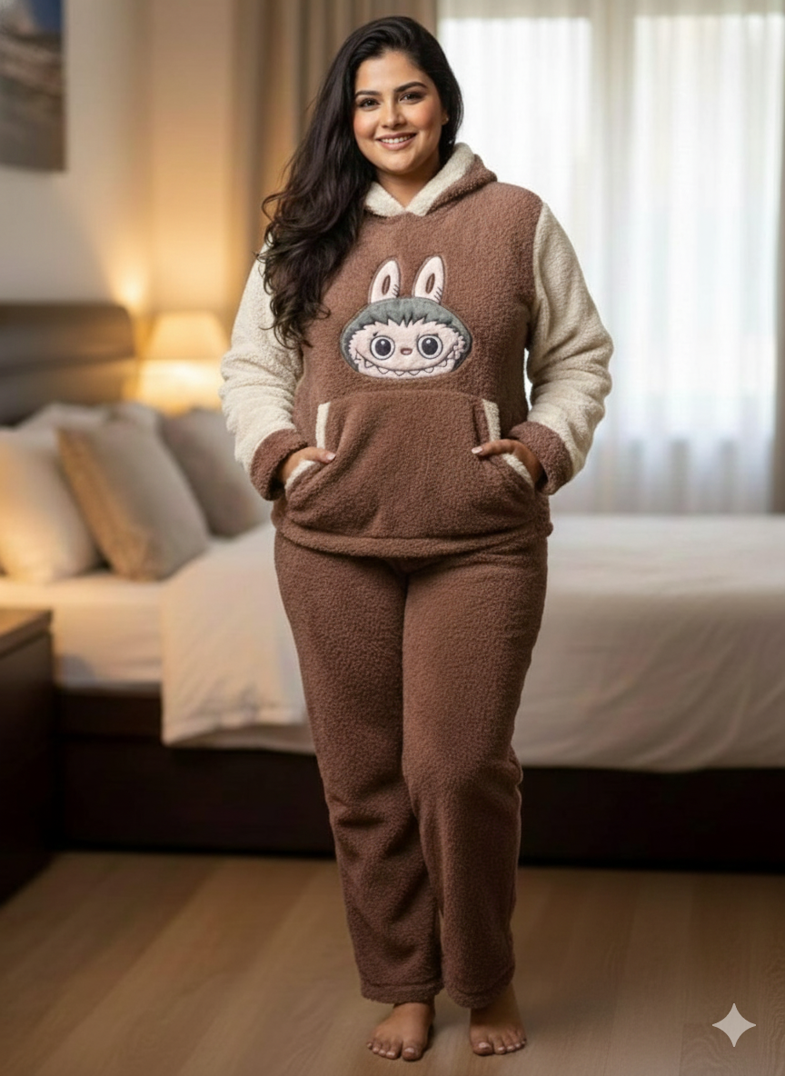 Mouse Colour beautiful Labubu doll print Night suit (ZO424)