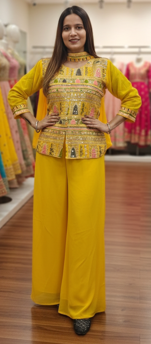 Yellow colour Partywear dress (Z0559)
