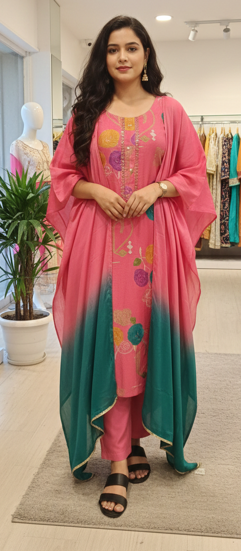 Pink colour Maslein fabric (Z0553)
