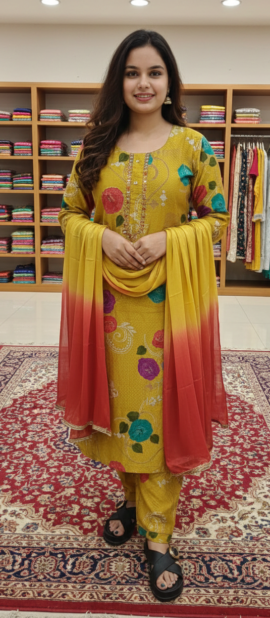Yellow colour MAslein fabric (Z0551)