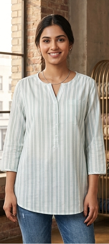 Blue colour pure cotton fabric top (Z0744)