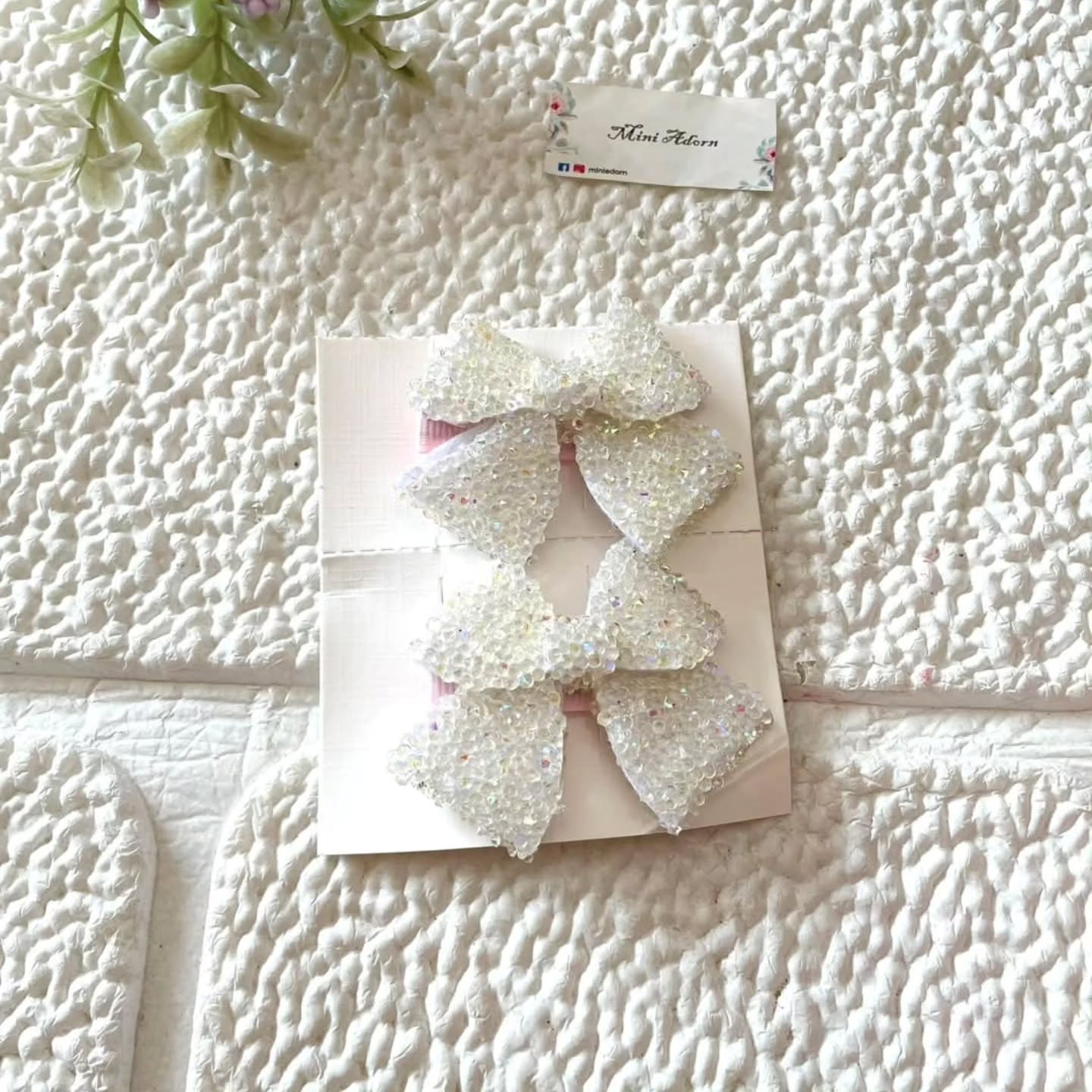 Glitter Butterfly Bow Clip Pair