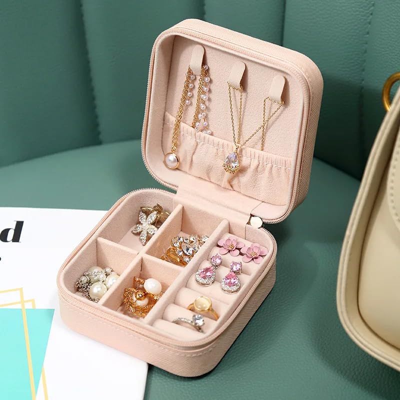 Fashion Jewellery Organisers Box PU Leather Storage Case for Rings, Earrings, Necklace - Travel Portable Jewelry Organizer for Women