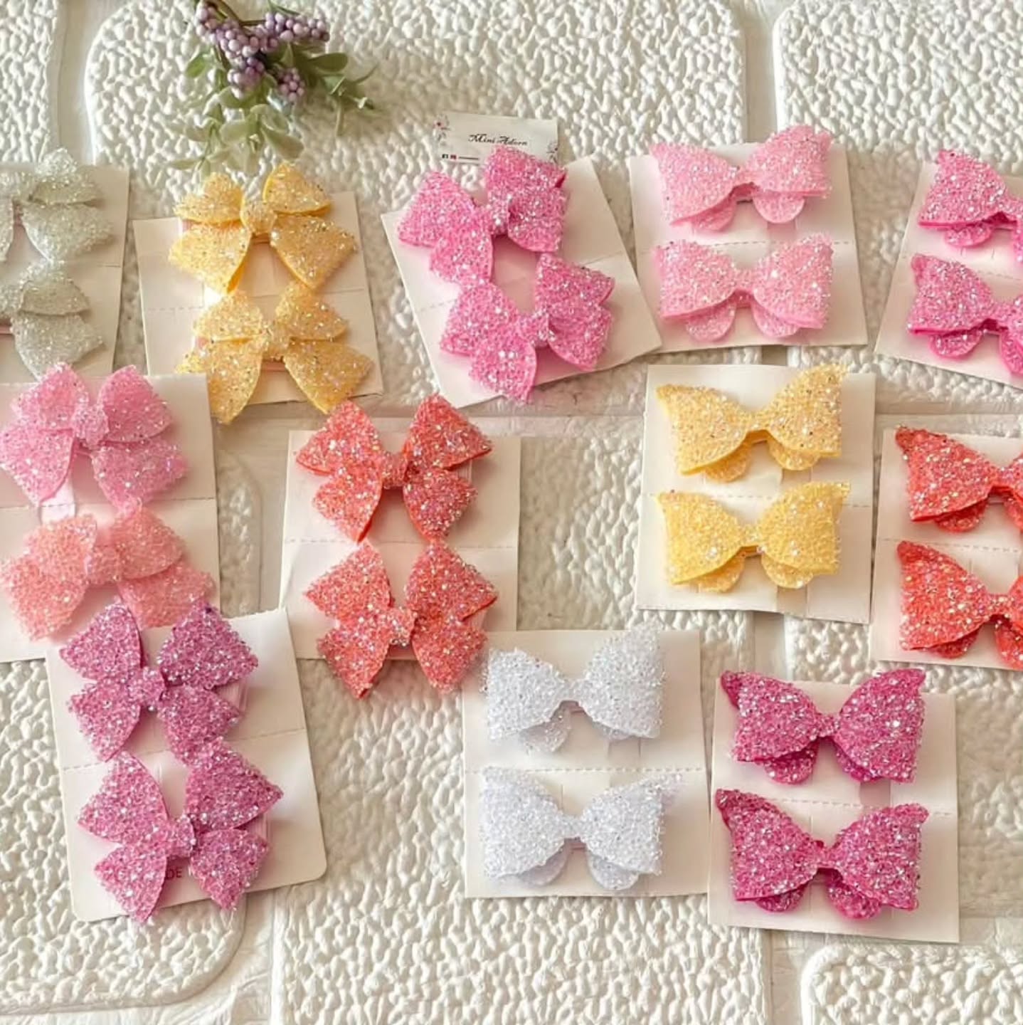 Glitter Butterfly Bow Clip Pair