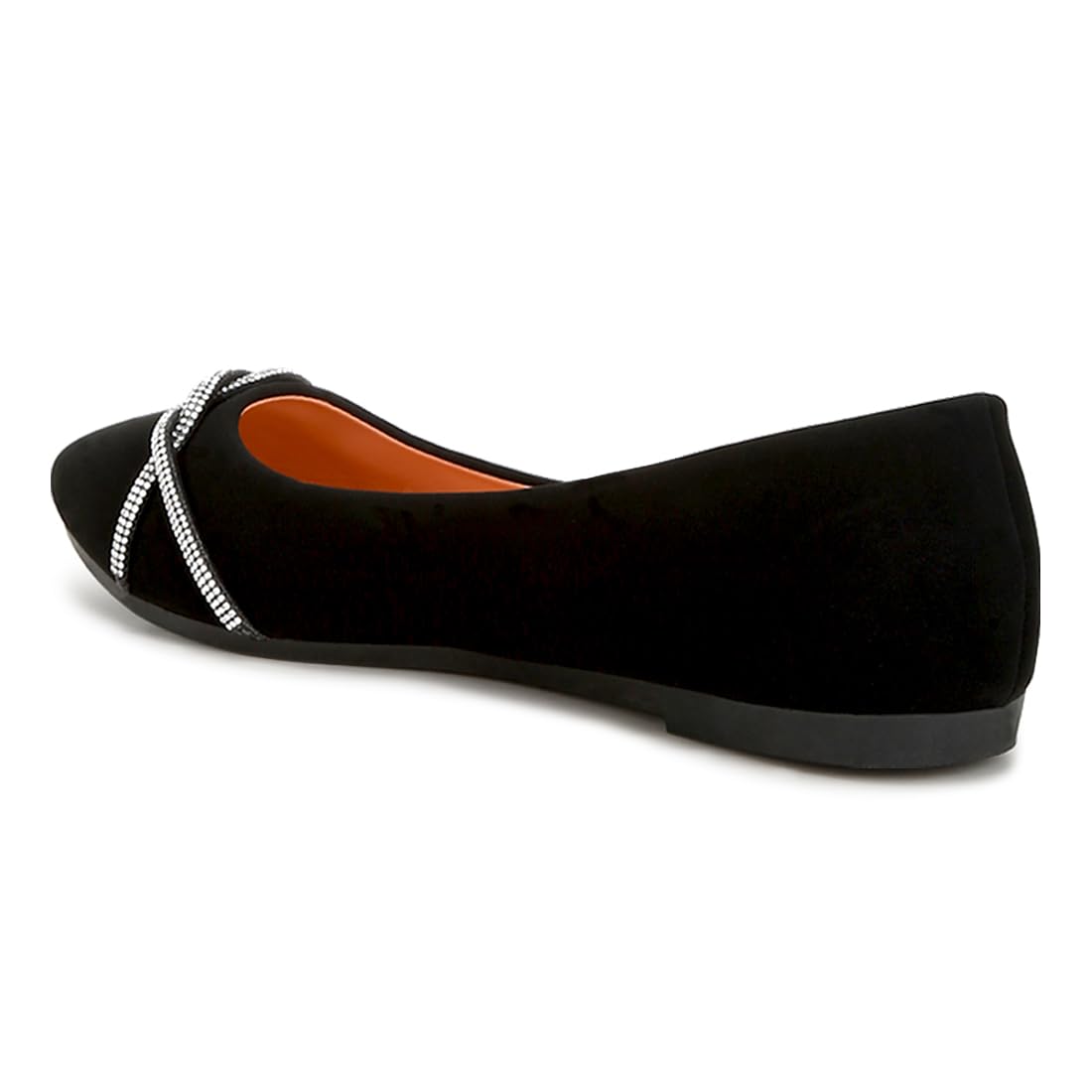 London Rag Rhinestone Faux Leather Ballerinas