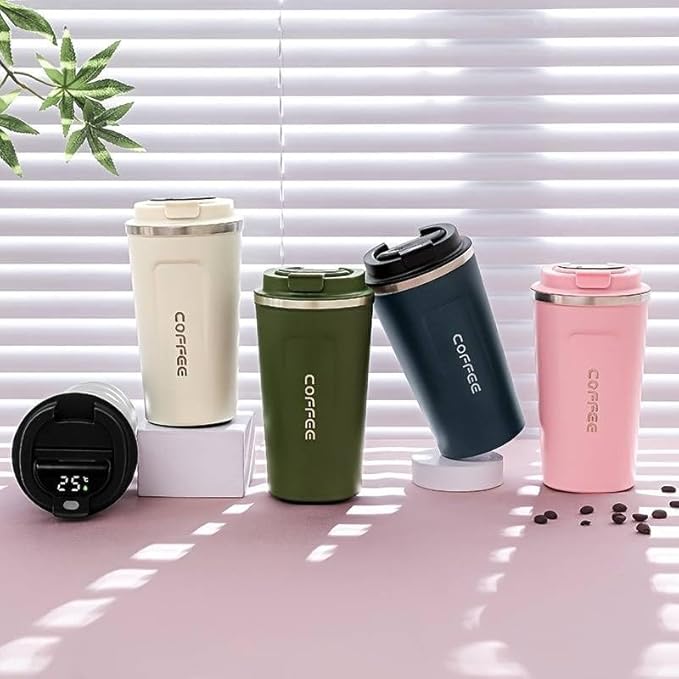 Vacuum Insulated Temperature Display Coffee Mug Stainless Steel Coffee Mug | Insulated Travel Mug | Double-Walled Insulation Hot and cold Smart Coffee Tumbler Travelling Mug