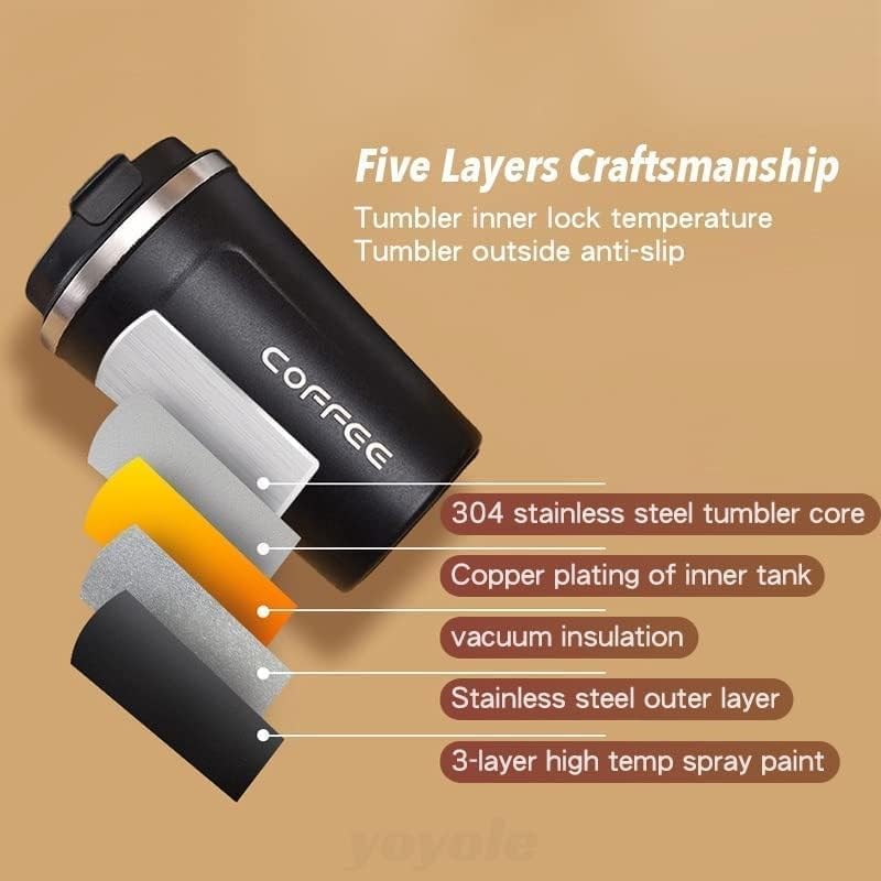 Vacuum Insulated Temperature Display Coffee Mug Stainless Steel Coffee Mug | Insulated Travel Mug | Double-Walled Insulation Hot and cold Smart Coffee Tumbler Travelling Mug
