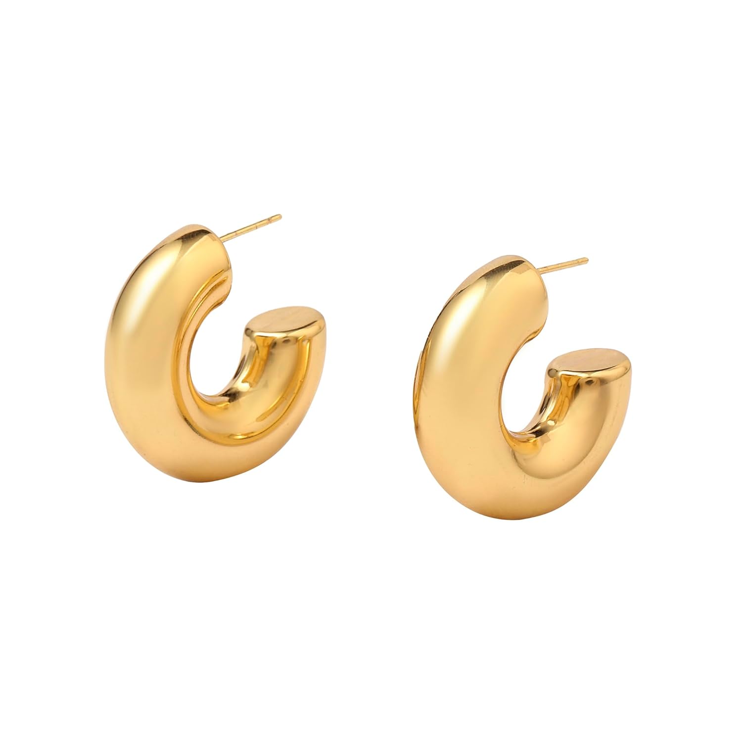 SALTY Roundy Gold Hoop Earring for Women & Girls | Ear Tops | Latest | Trendy | Fancy | Stylish | Birthday Gift | Aesthetic Jewellery | Accessories for Everyday Wear