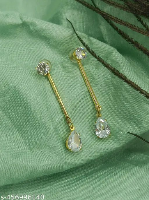 Korean style AD studs with long latkan earrings