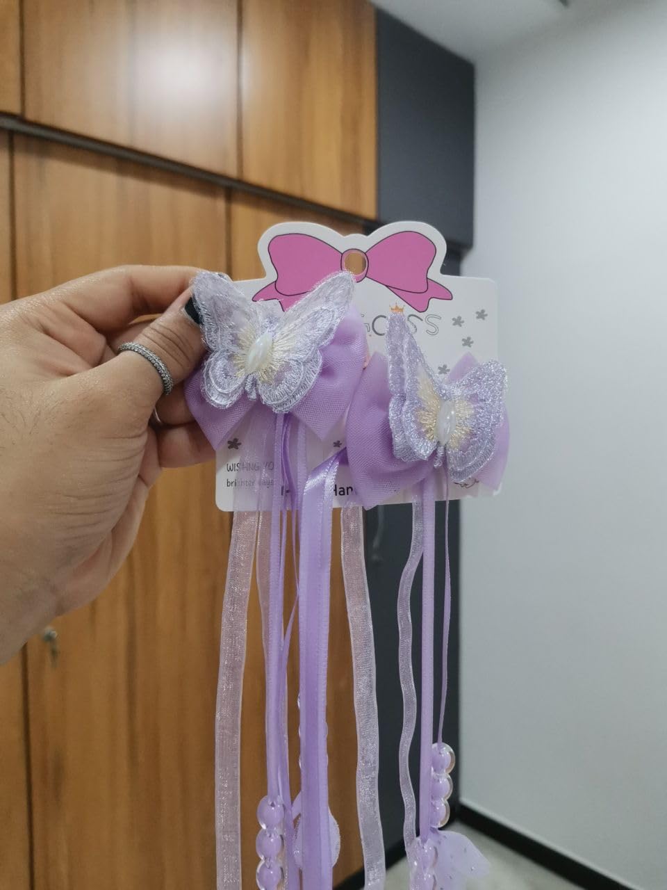 FROWWY Children's Hair Accessories – Bow Fringe Hairpin Streamer Pair, Antique Butterfly Tassel Hair Clips for Girls, Antique Bow Ribbon Hairpin (MULTI COLOUR) (4, STONE BUTTERFLY)