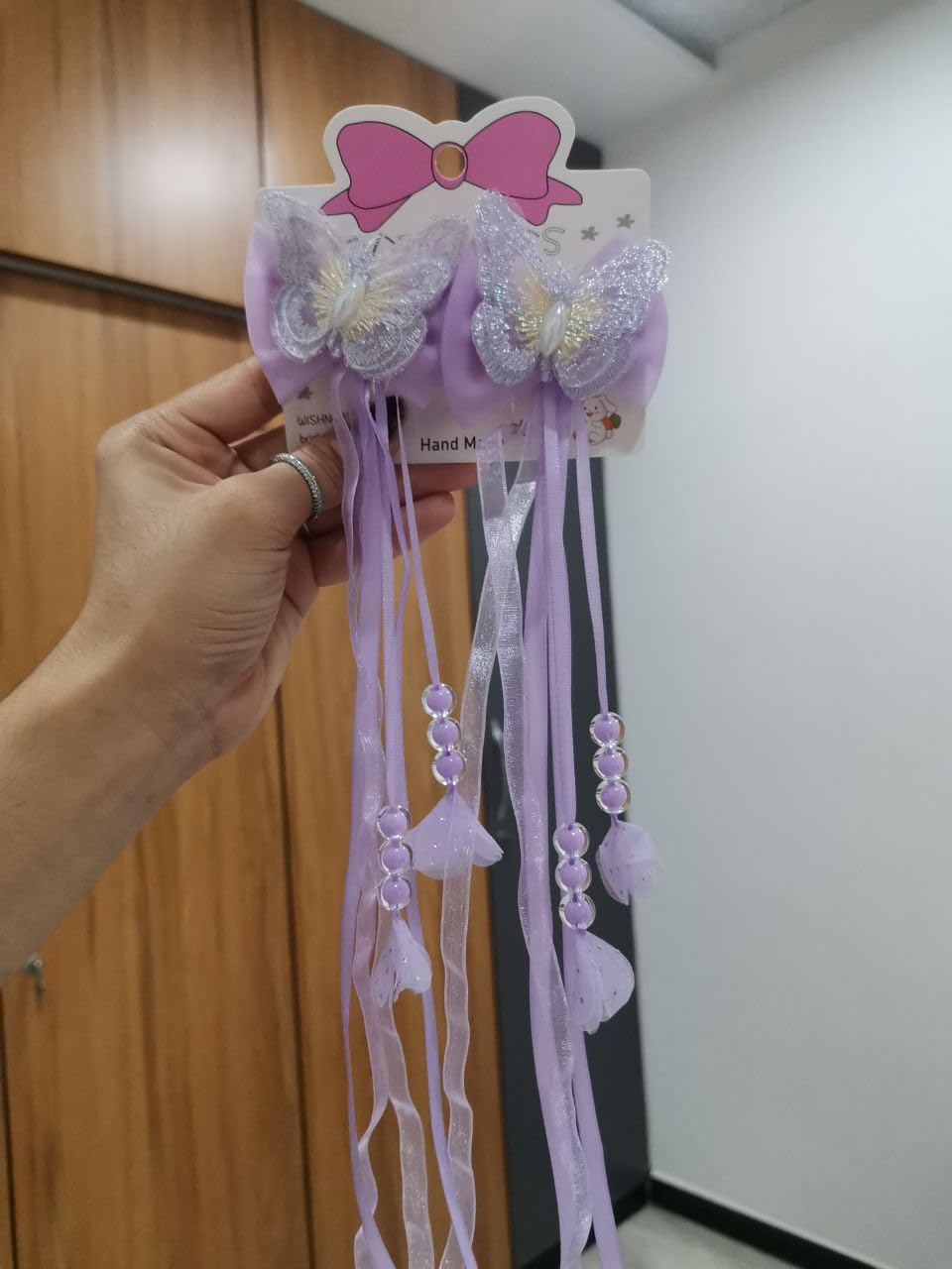 FROWWY Children's Hair Accessories – Bow Fringe Hairpin Streamer Pair, Antique Butterfly Tassel Hair Clips for Girls, Antique Bow Ribbon Hairpin (MULTI COLOUR) (4, STONE BUTTERFLY)