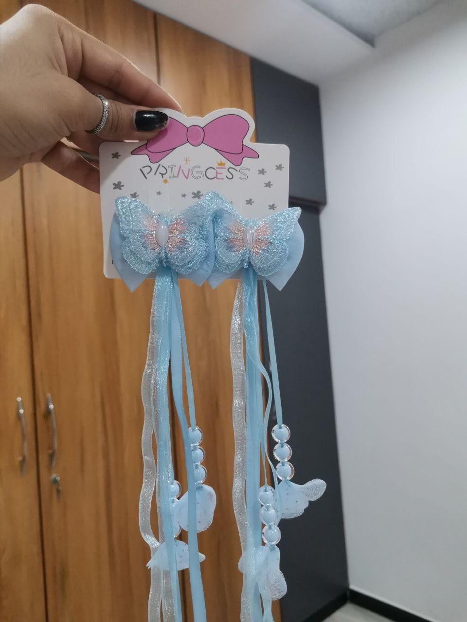 FROWWY Children's Hair Accessories – Bow Fringe Hairpin Streamer Pair, Antique Butterfly Tassel Hair Clips for Girls, Antique Bow Ribbon Hairpin (MULTI COLOUR) (4, STONE BUTTERFLY)