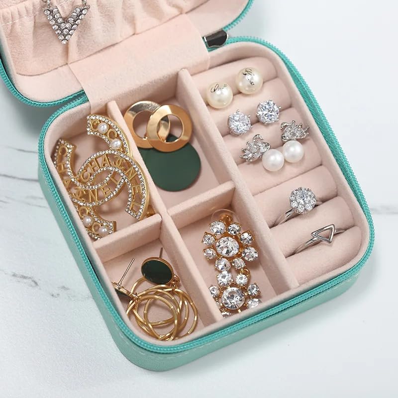Fashion Jewellery Organisers Box PU Leather Storage Case for Rings, Earrings, Necklace - Travel Portable Jewelry Organizer for Women