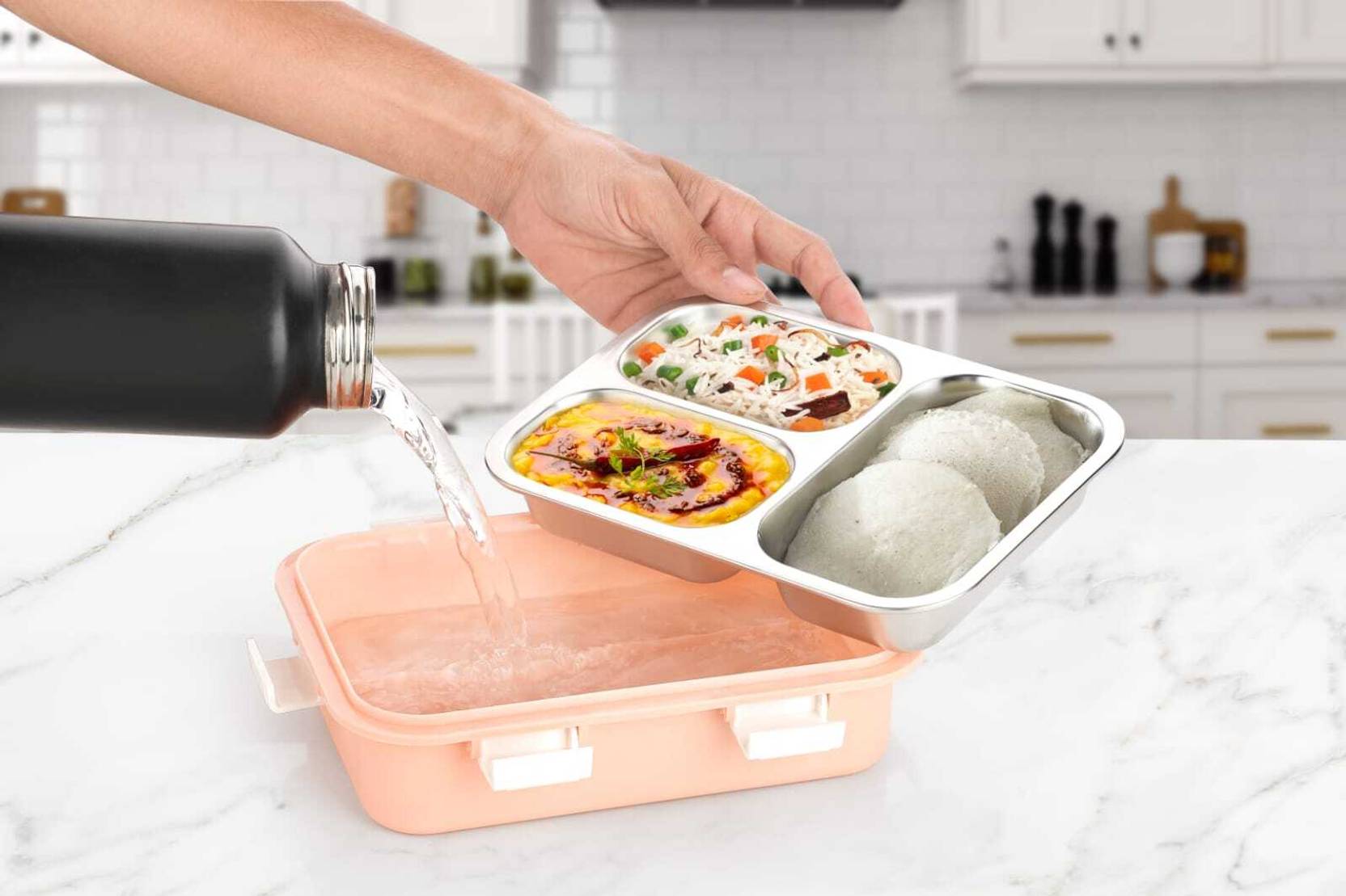 COLORS SCHOOL LUNCH BOX 3 Containers Lunch Box  (1000 ml, Thermoware)