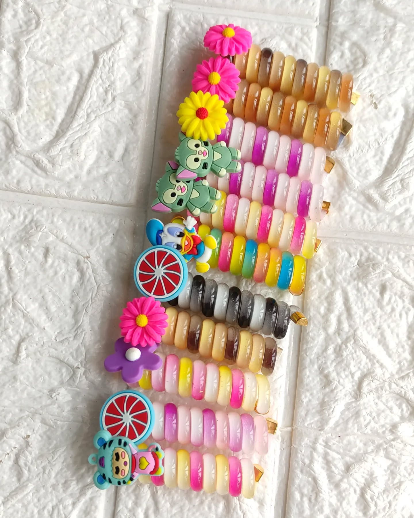Colorful Butterfly Telephone Wire Coil 2Pair 4 Pc