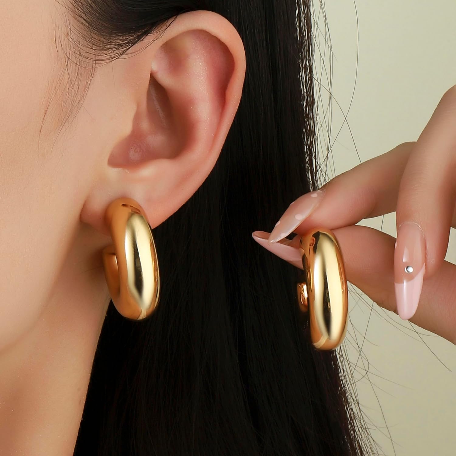 SALTY Roundy Gold Hoop Earring for Women & Girls | Ear Tops | Latest | Trendy | Fancy | Stylish | Birthday Gift | Aesthetic Jewellery | Accessories for Everyday Wear