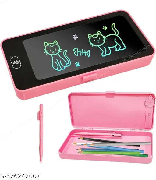 LCD Writing Tablet Pencil , Drawing Board Case with Erase Button, Magic Storage for Stationery, Multi