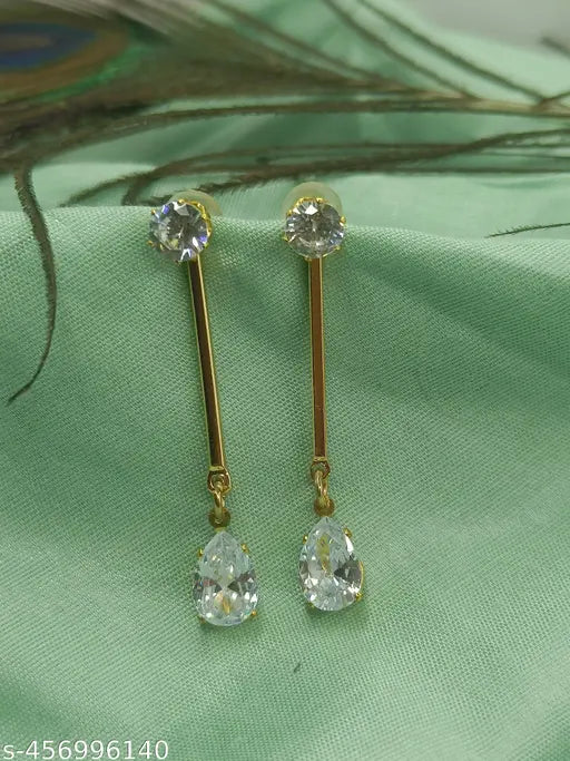 Korean style AD studs with long latkan earrings