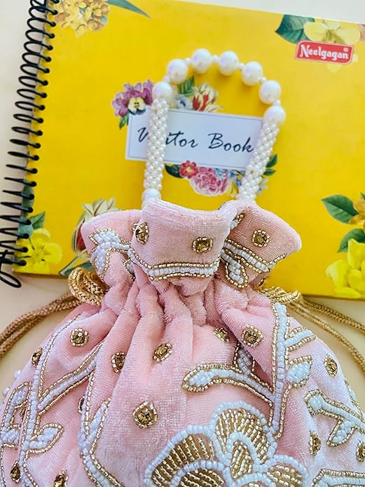 Pearl Handwork Premium Potli Bag for Women with Heavy Latkan