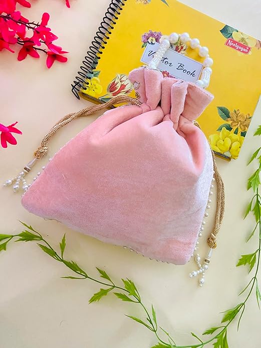 Pearl Handwork Premium Potli Bag for Women with Heavy Latkan