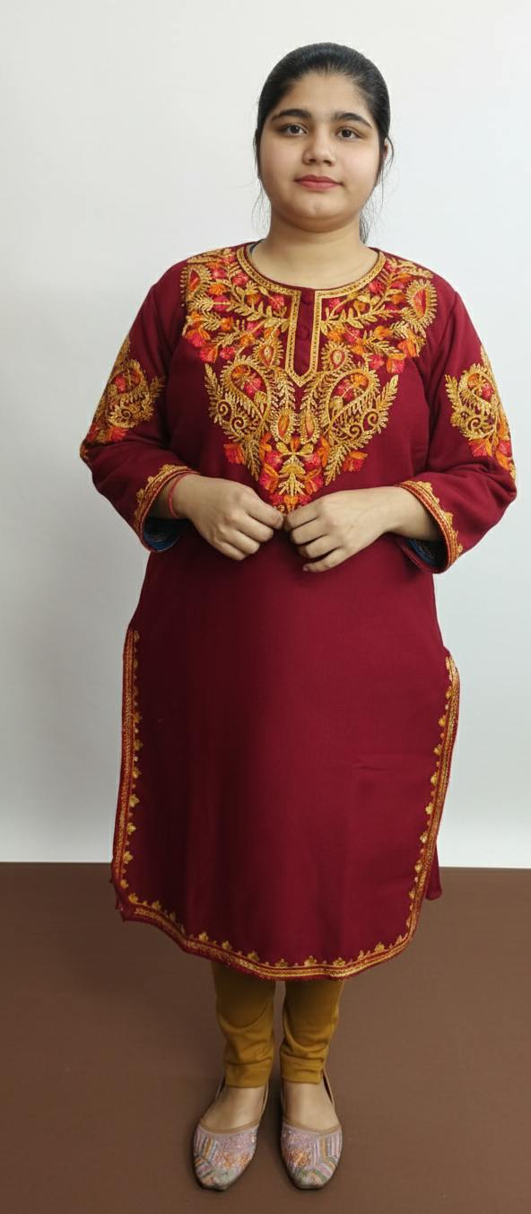 Maroon  Colour Pheran (ZO413)