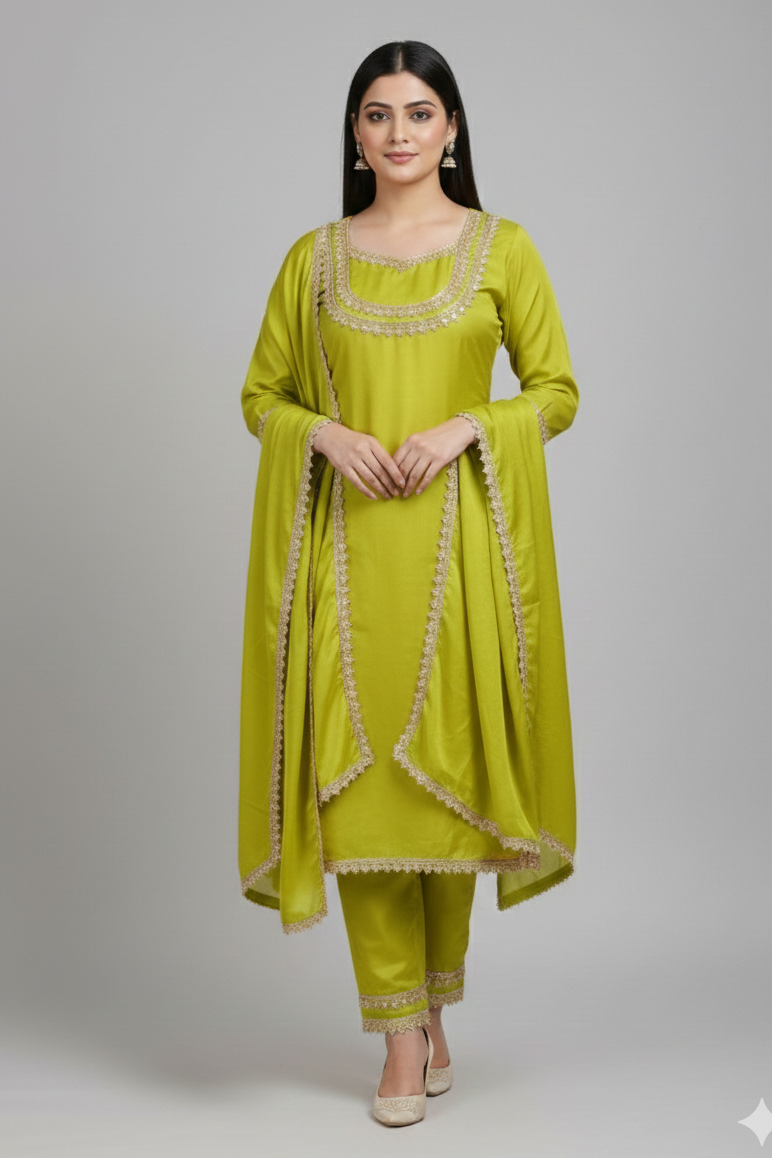 Parrat colour roman simar Party wear 3 piece suit (Z0488)