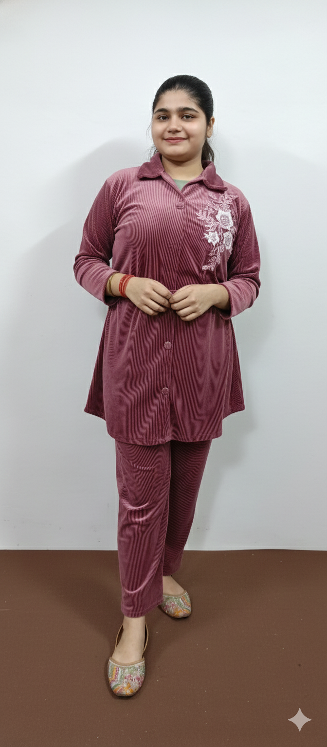 Dusty Rose Velvet 2 piece suit (ZO401)