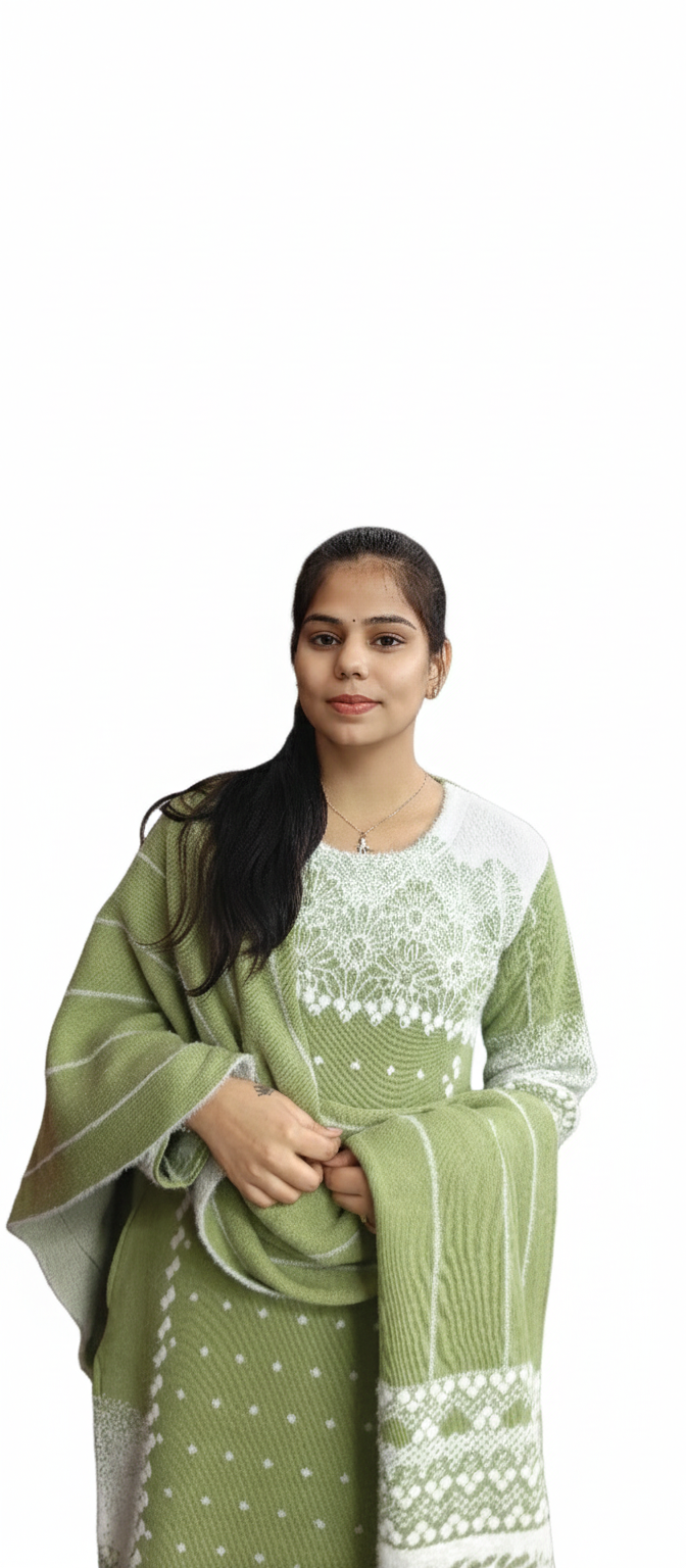 Pista Colour Woolen Beautiful 3 Piece Suit (ZO411)