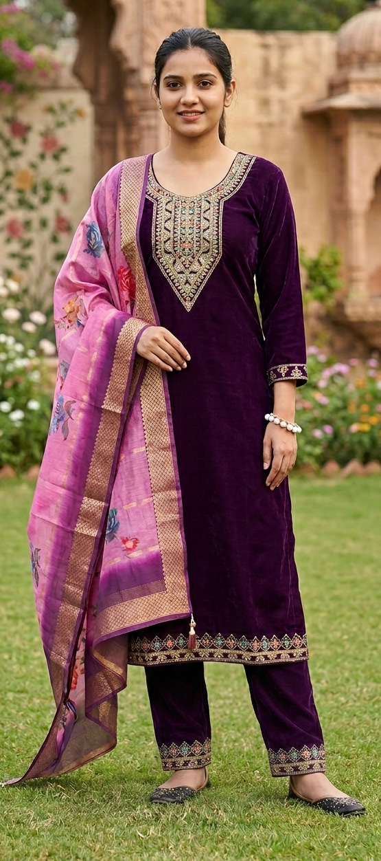 Bangani colour Partywear 3 piece suit (Z0591)