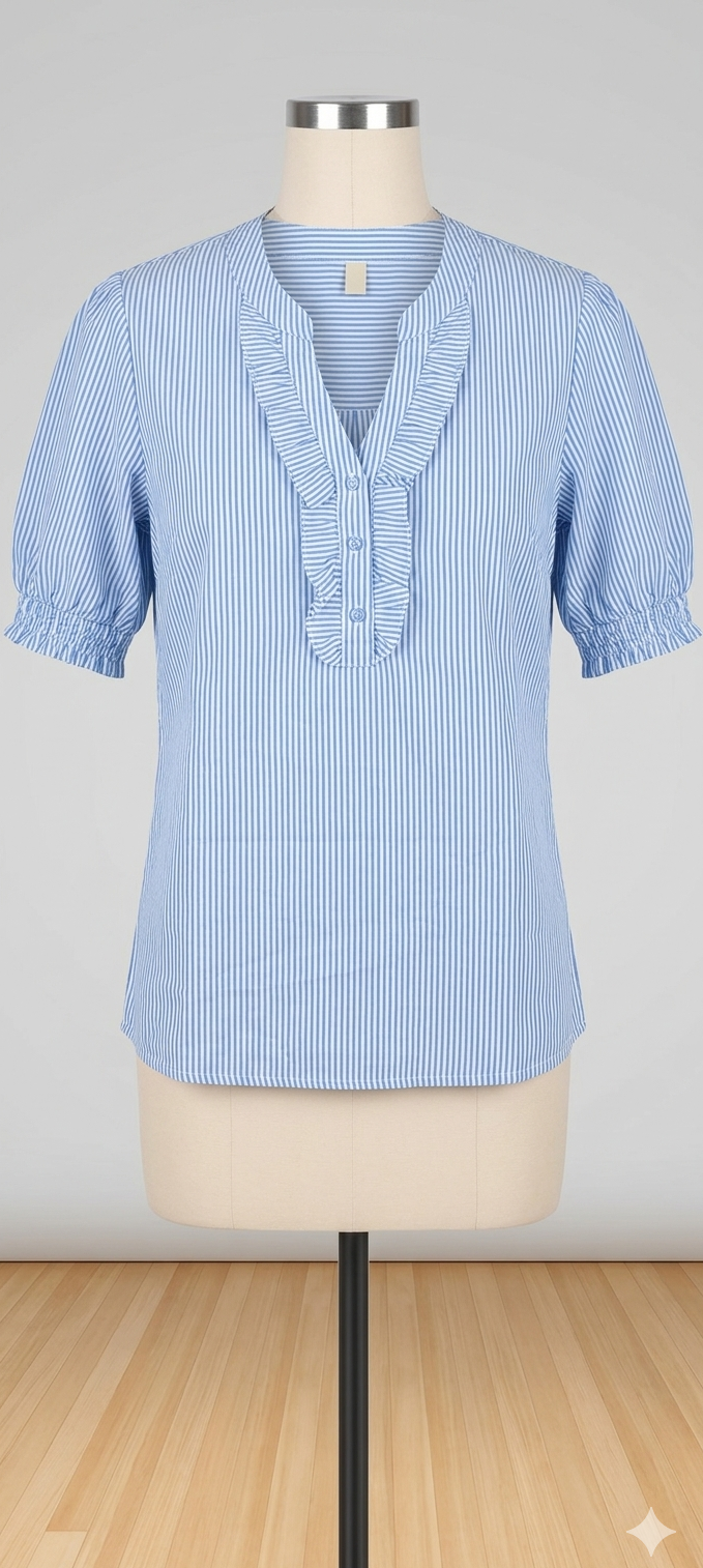 Powder blue colour cotton fabric top (Z0737)
