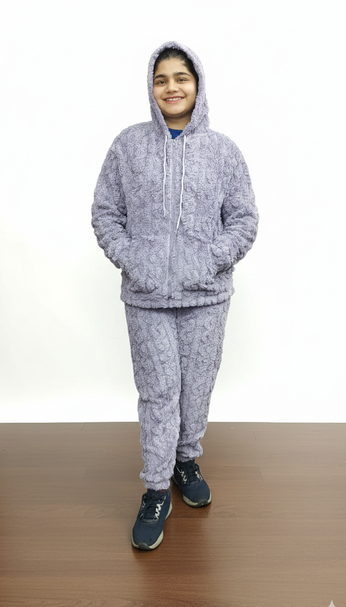 Levender colour beautiful Woolen Night Suit (Z0417)
