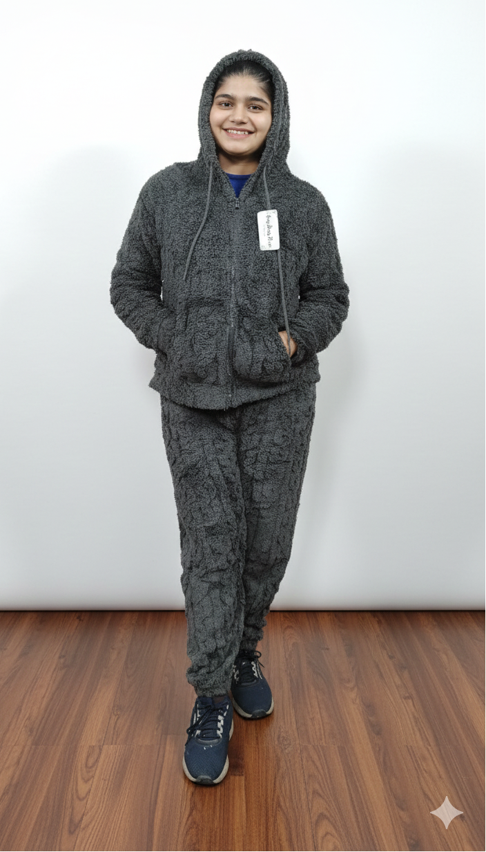 Grey Cozy Winter Night Suit (ZO418)