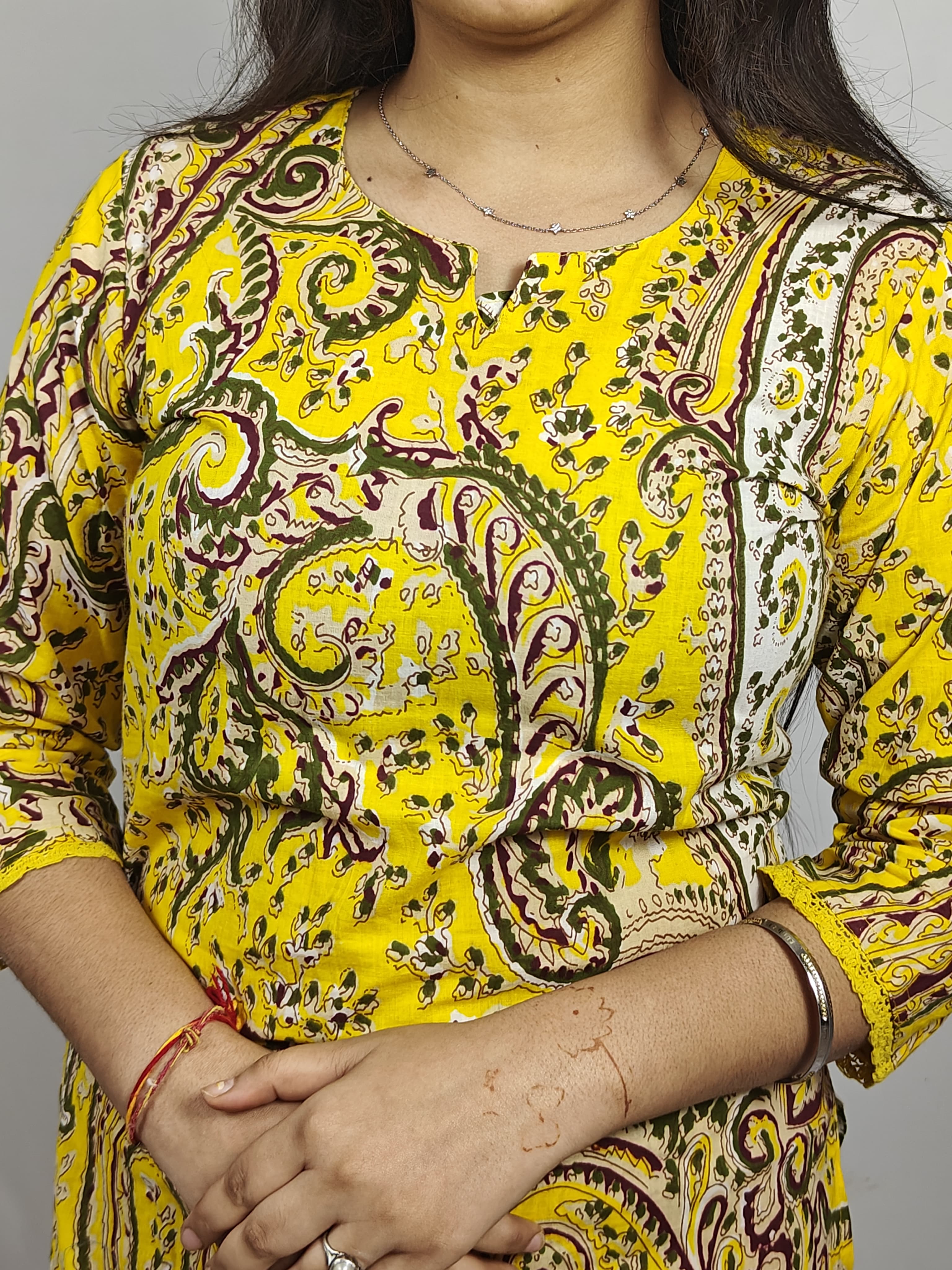 Yellow Printed Kurta Set (Z0218)