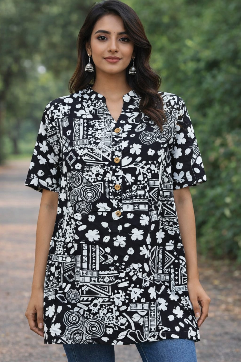 Black colour  cotton kurti (Z0522)