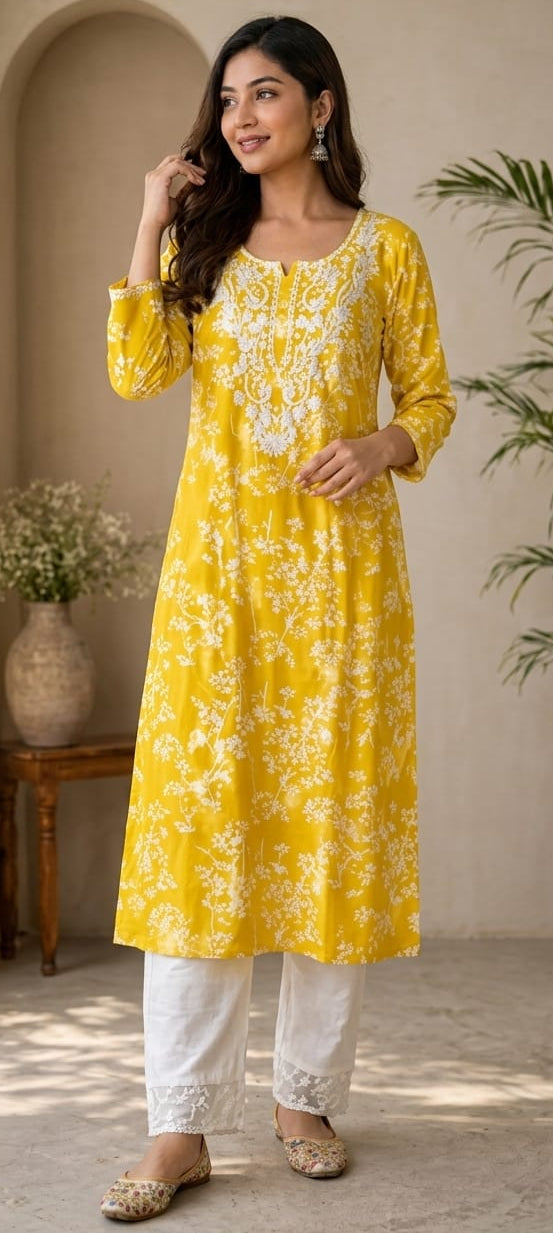 Yellow colour pure cotton fabric 2 piece suit (Z0658)