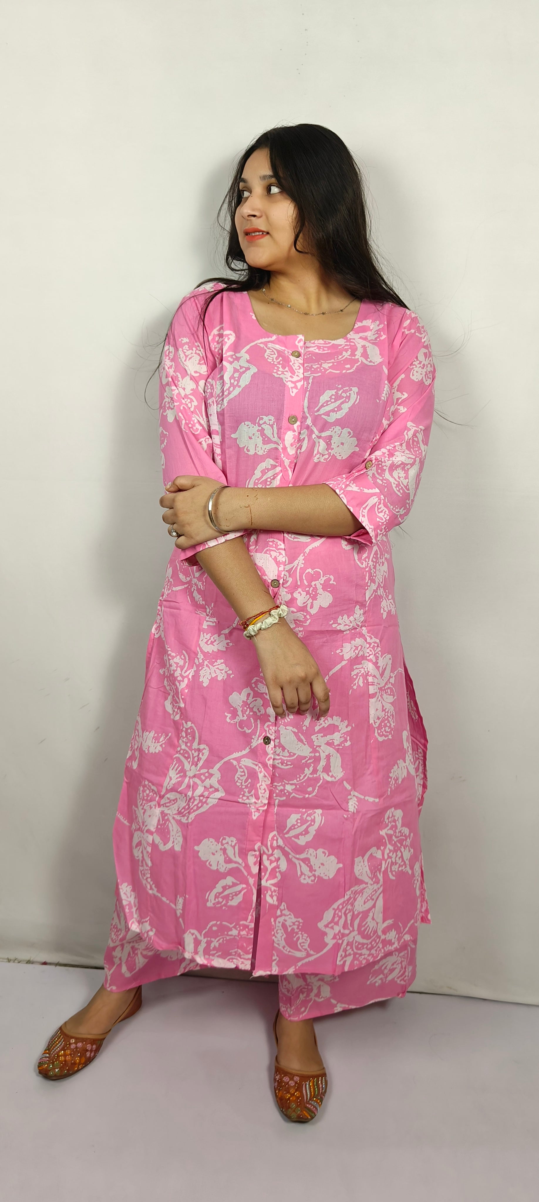 Pink Floral Cotton Co-ord Set (Z0227)