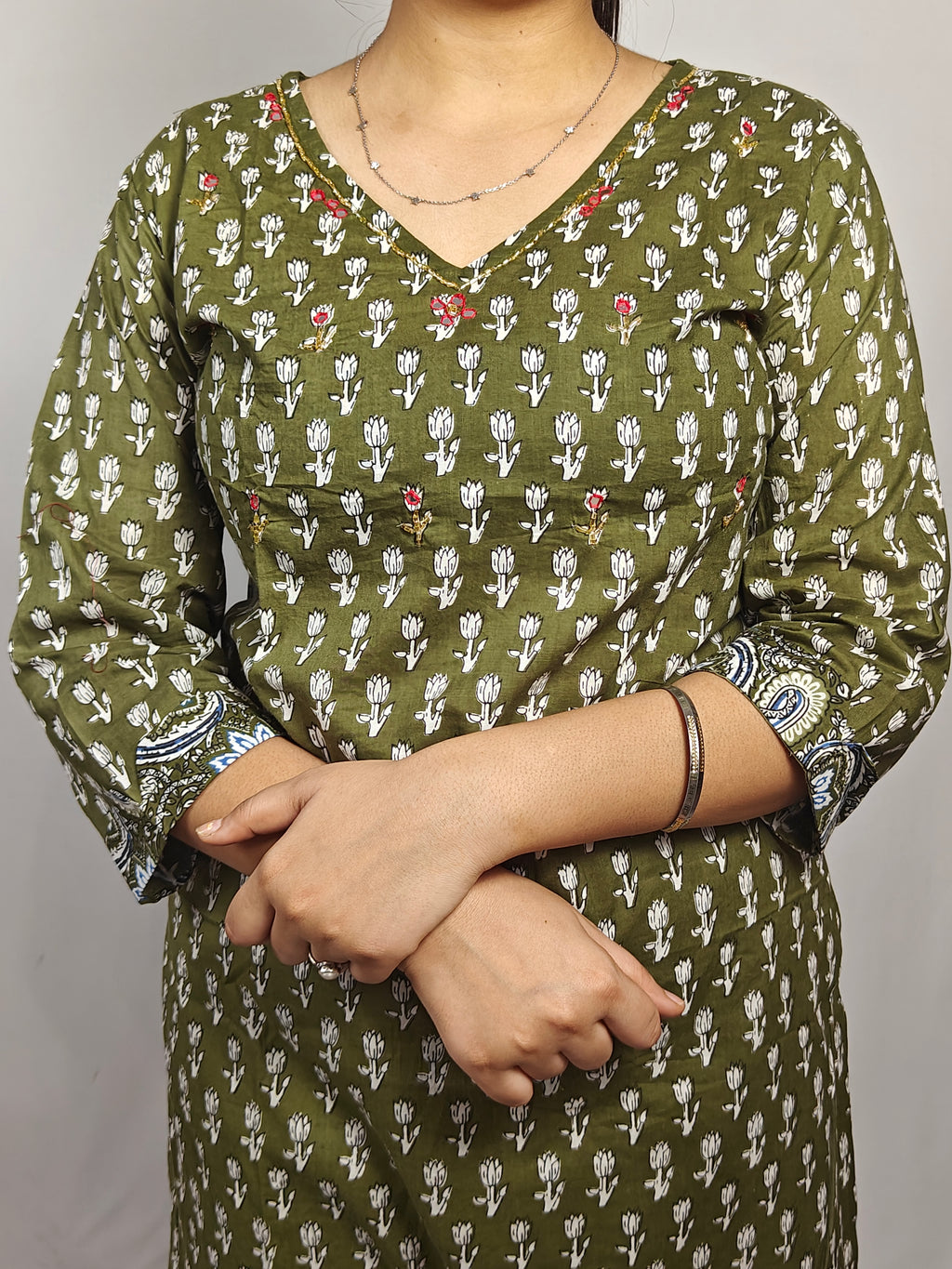 green colour printed beautiful 2 piece set (Z0247)