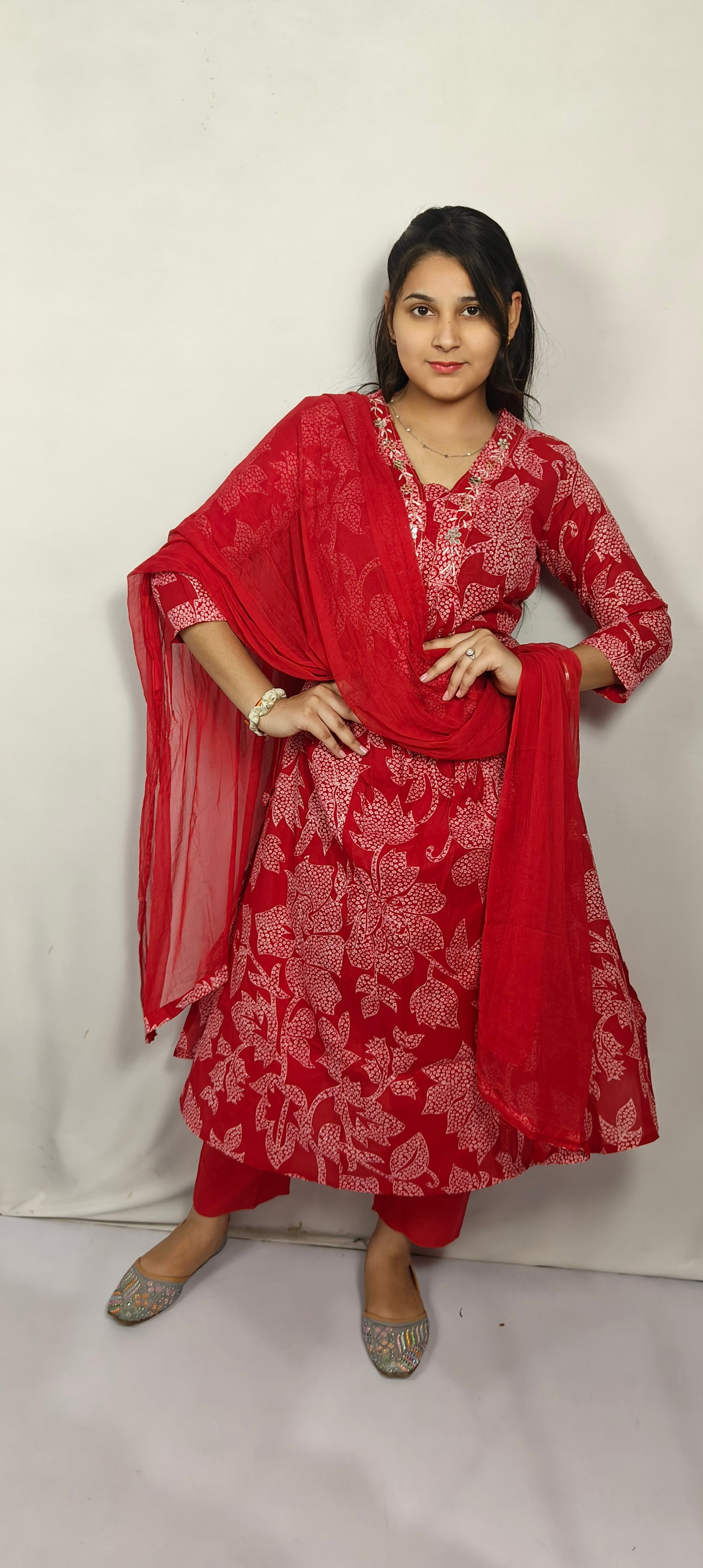 Red Floral Printed Red Floral Printed (Z0232)