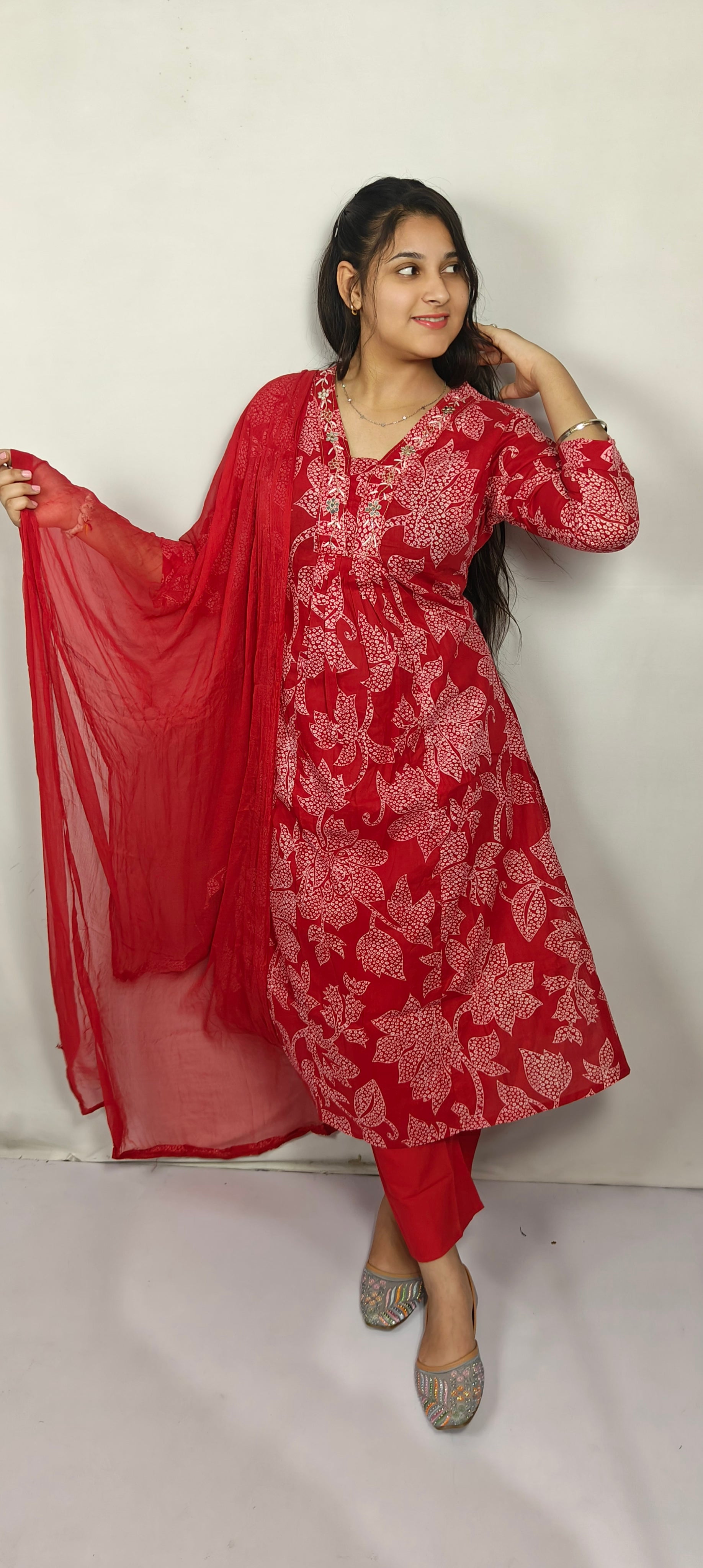 Red Floral Printed Red Floral Printed (Z0232)