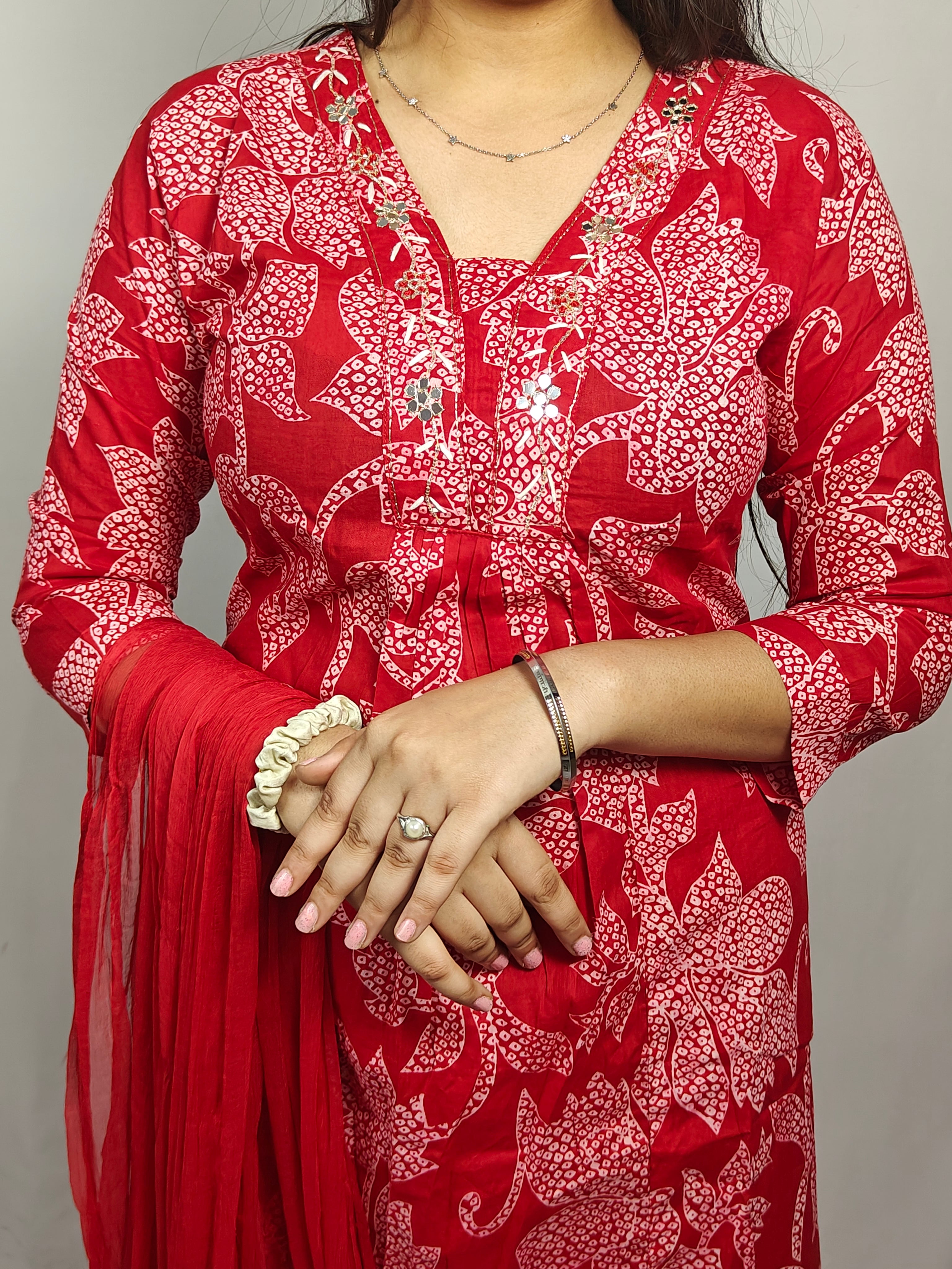 Red Floral Printed Red Floral Printed (Z0232)