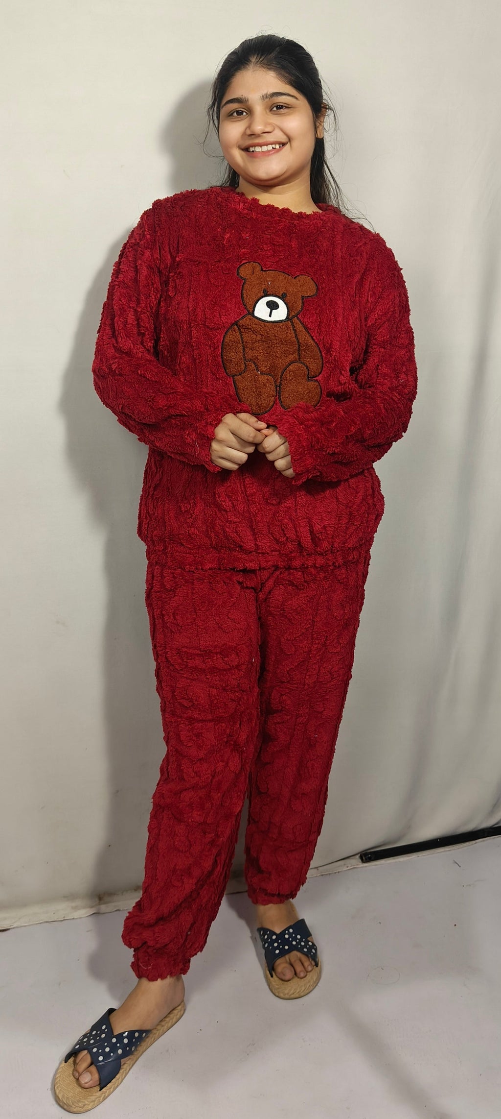 Red beautiful Woolen Night Suit  (Z0310)