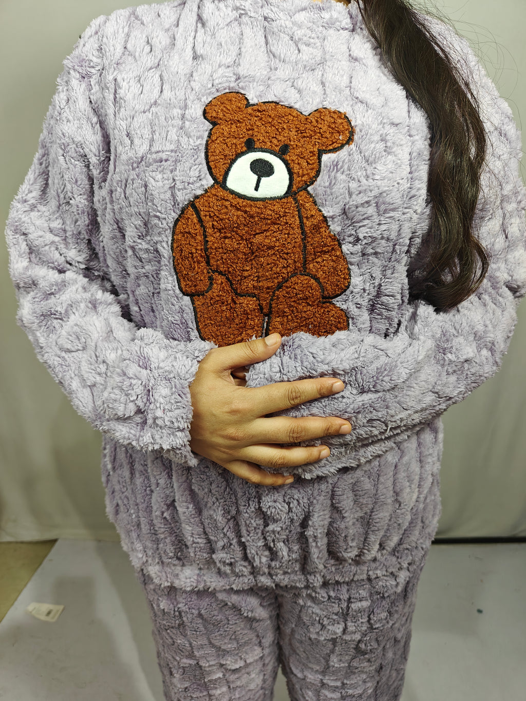 Levender colour beautiful Woolen Night Suit (Z0313)