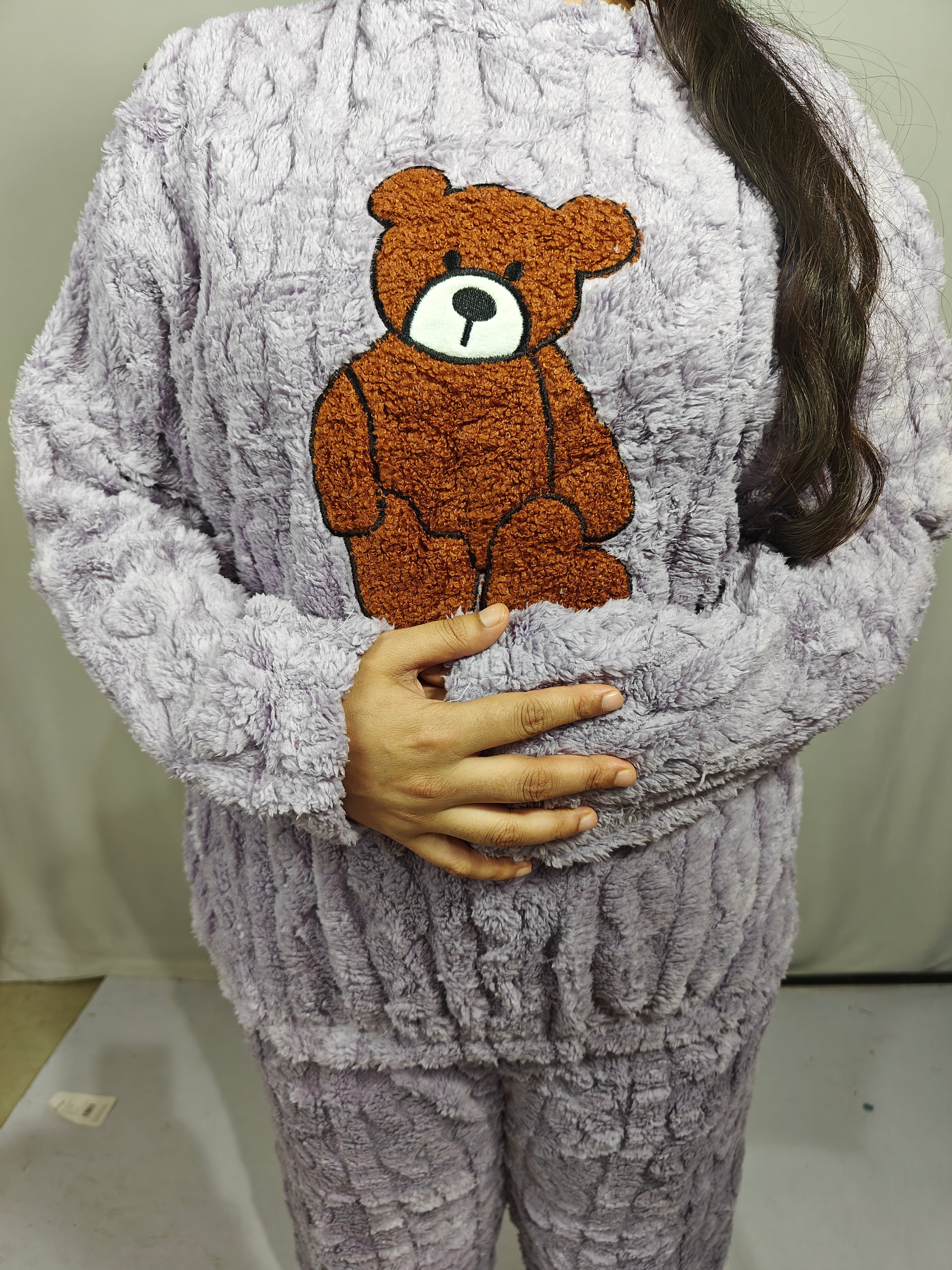 Levender colour beautiful Woolen Night Suit (Z0313)