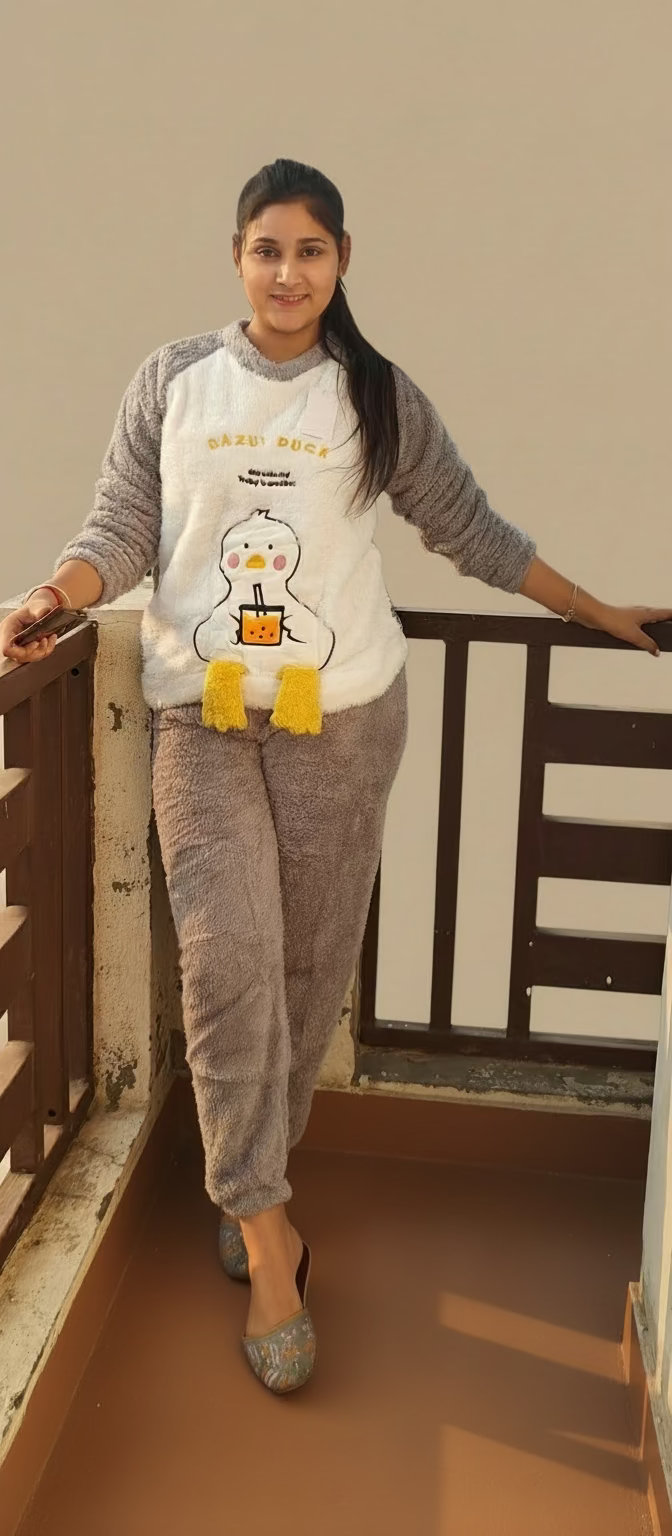 Gray Cozy Woolen Night Suit for Winter (Z0326)