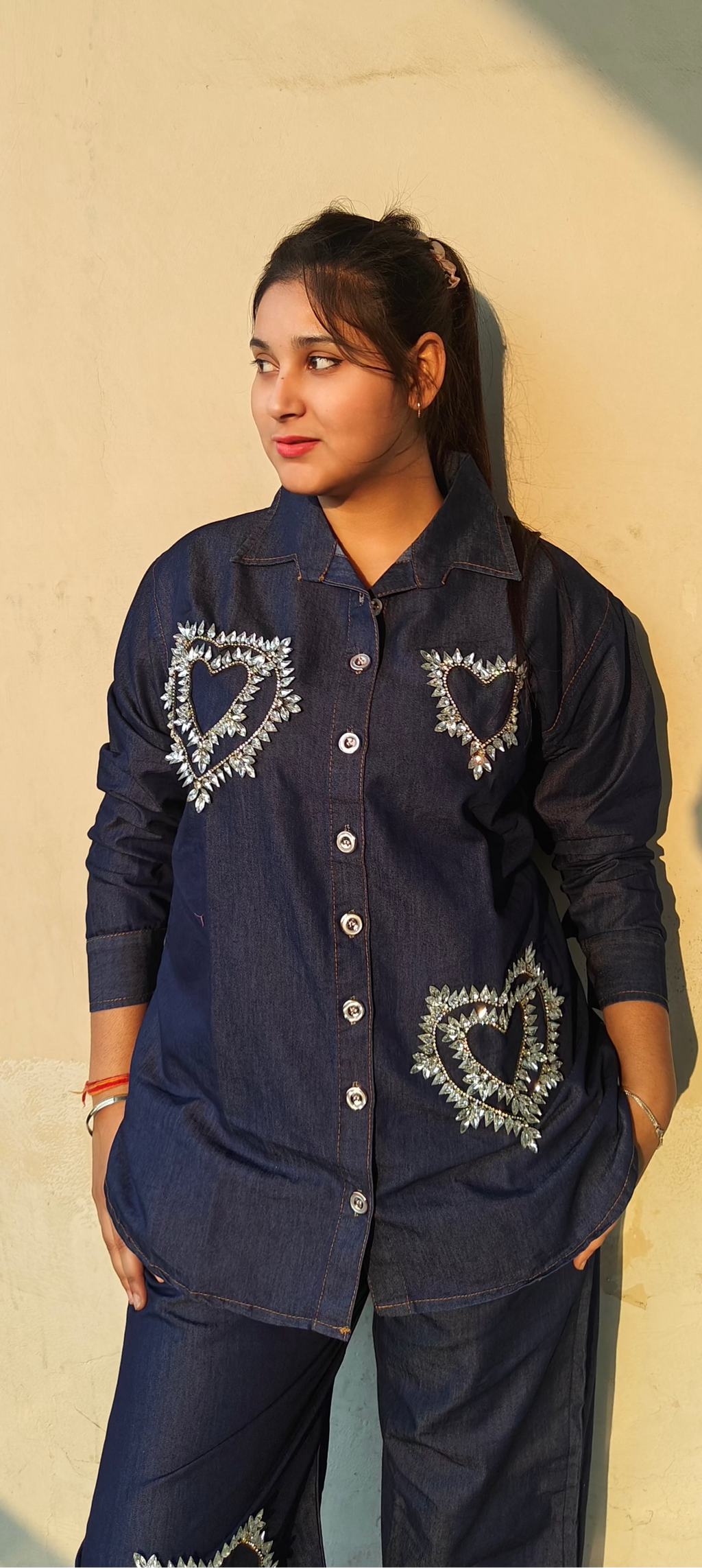 Blue denim beautiful 2 piece set (Z0330)