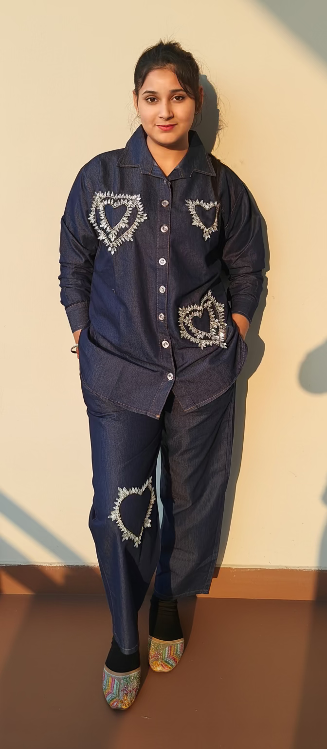 Blue denim beautiful 2 piece set (Z0330)