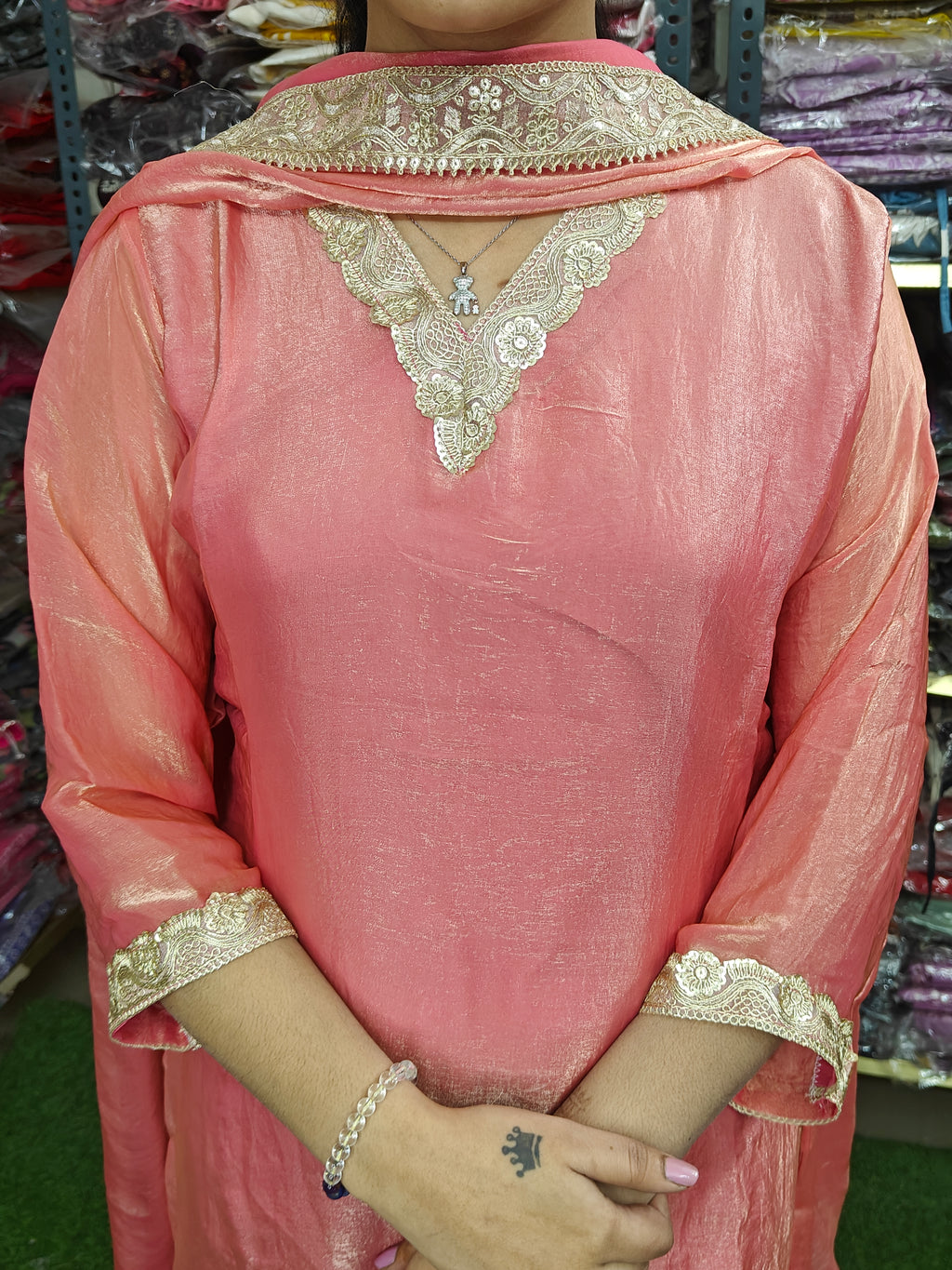 Pink Simar Silk 3 piece Suit (Z0350)