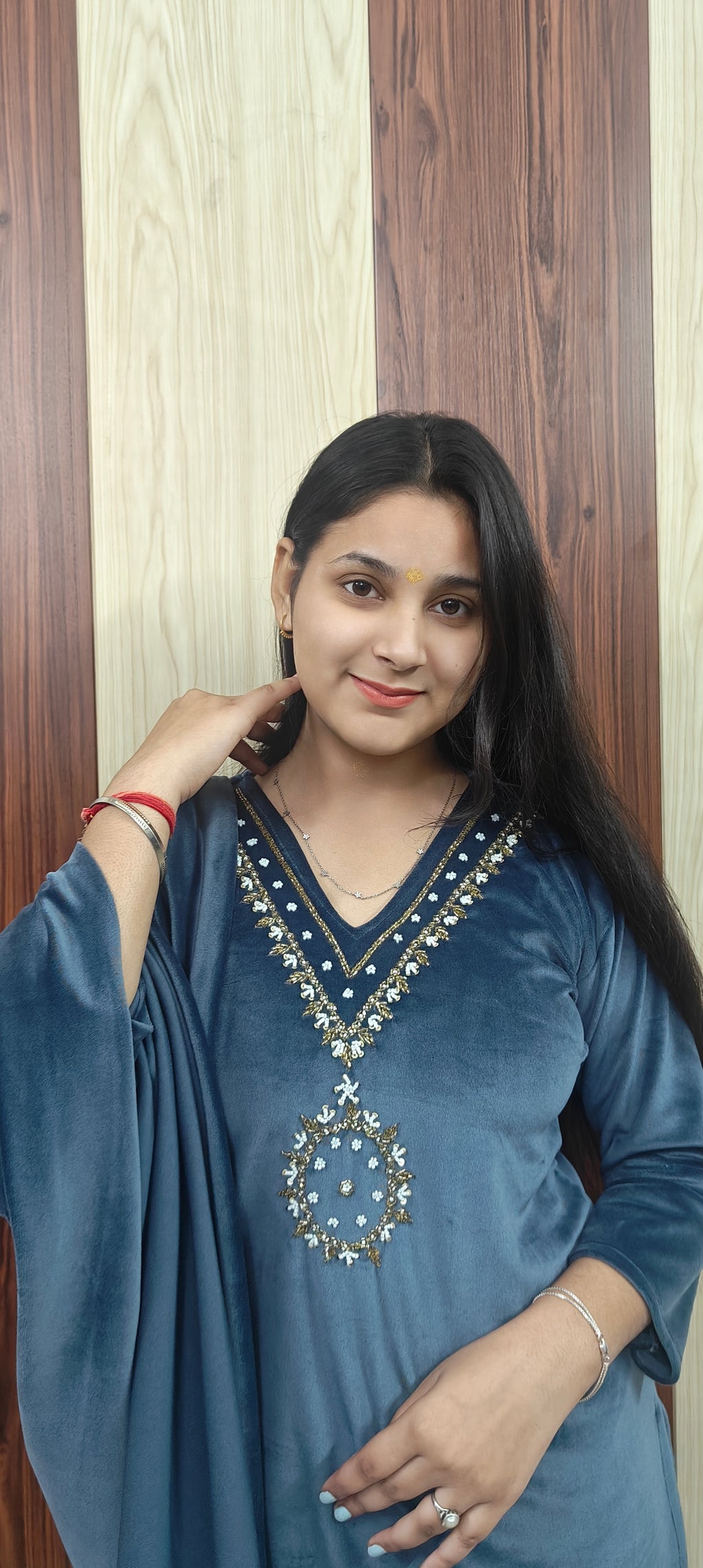 Powder Blue Velvet Suit Set – Elegant 3-Piece Formal Wear(Z0363)